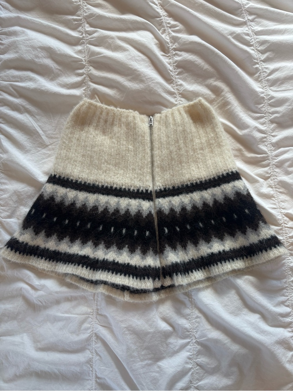 Ganni Knit Mini Skirt with Front Zip - Multi Colored - Picture 2 of 5